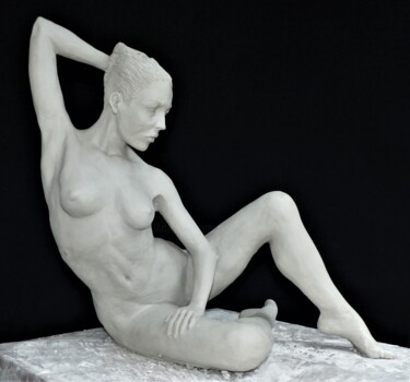 Sculpture titled "Équilibre" by Sylvie Bourély (SB), Original Artwork, Clay