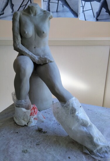 Sculpture intitulée "étape 14" par Sylvie Bourély (SB), Œuvre d'art originale, Argile
