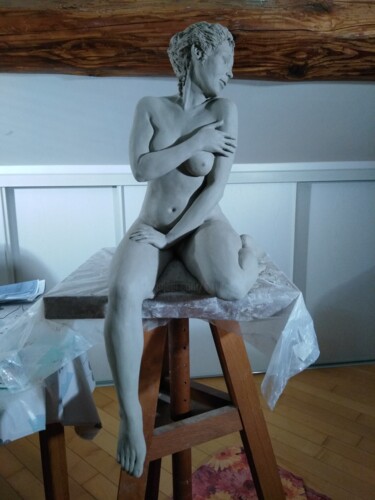 Sculpture titled "étape 29" by Sylvie Bourély (SB), Original Artwork, Clay