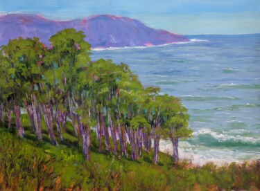 Peinture intitulée "Coastal Landscape" par Sylvie Carter, Œuvre d'art originale, Acrylique