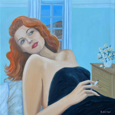 Painting titled "Rita at Home" by Sylvie Carter, Original Artwork, Oil