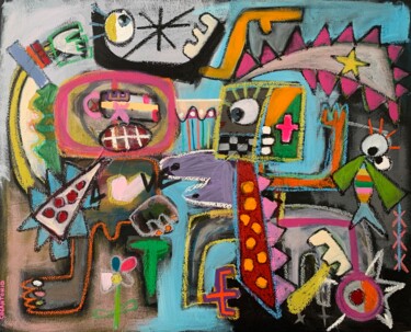 Картина под названием "MAD BULL" - Sylvie Colantonio, Подлинное произведение искусства, Акрил Установлен на Деревянная рама…