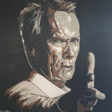 「Clint Eastwood」というタイトルの絵画 Sylvie Delayeによって, オリジナルのアートワーク, アクリル