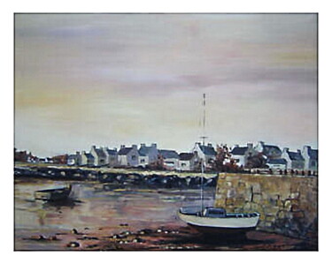 Malarstwo zatytułowany „petit port breton” autorstwa Sylvie Delhors Penkalla, Oryginalna praca, Olej
