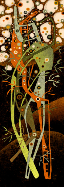 Digital Arts titled "Paix à ton arbre" by Sylvie Dessert (Syl), Original Artwork, Digital Painting