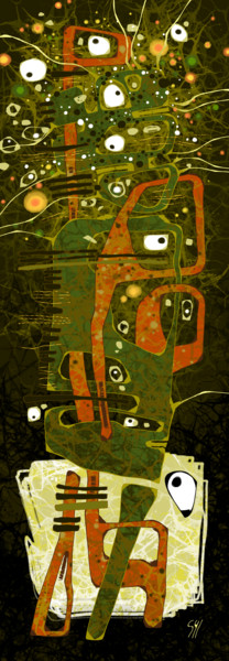 Digital Arts titled "Pétard !!! Abstract…" by Sylvie Dessert (Syl), Original Artwork, Digital Painting