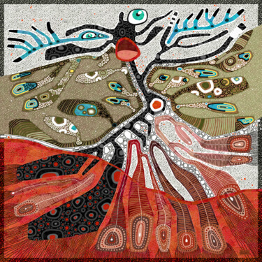 Arte digital titulada "Bain de sang" por Sylvie Dessert (Syl), Obra de arte original, Pintura Digital
