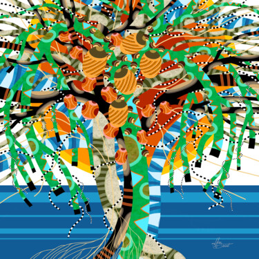 Arte digital titulada "Les fruits de la me…" por Sylvie Dessert (Syl), Obra de arte original, Pintura Digital