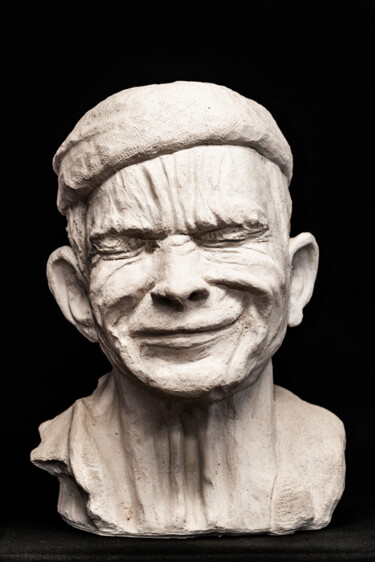 Escultura titulada "L'homme qui rit" por Sylvie Janssen, Obra de arte original, Terracota