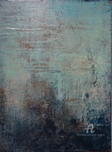 Painting titled "F5" by Sylvie Loudieres, Original Artwork, Other Mounted on Wood Stretcher frame