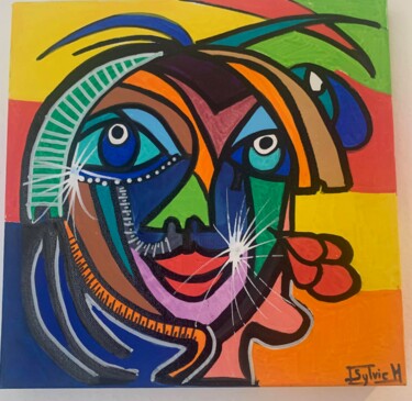 「Tableau colorés, in…」というタイトルの絵画 Sylvie Mercadier Cougouleによって, オリジナルのアートワーク, アクリル ウッドストレッチャーフレームにマウント