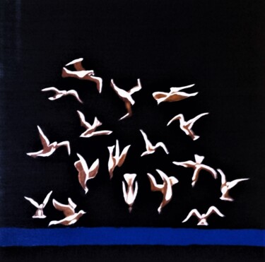 Pintura titulada "les mouettes" por Pierre Locci, Obra de arte original, Acrílico