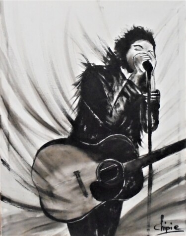 Painting titled "le chanteur" by Sylvie Pinon, Original Artwork, Acrylic Mounted on Wood Stretcher frame