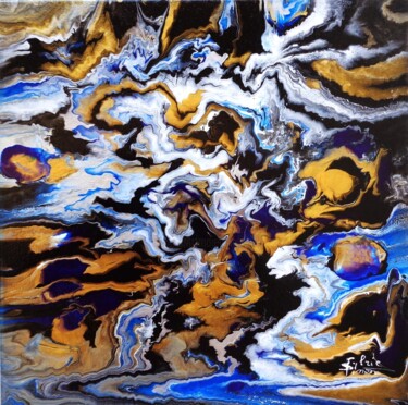 Painting titled "turbulences" by Sylvie Pinon, Original Artwork, Acrylic Mounted on Wood Stretcher frame