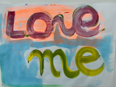 Painting titled "LOVE YOU" by Sylvie Rivalta Galtier, Original Artwork, Watercolor