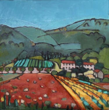 Painting titled "Printemps à Néoules" by Sylvie Serre, Original Artwork, Oil