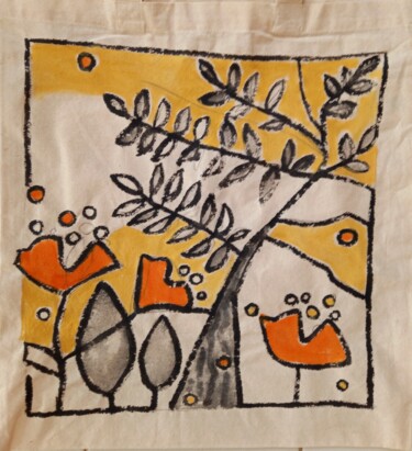 Design mit dem Titel "Sac feuillage n°3" von Sylvie Serre, Original-Kunstwerk, Zubehör