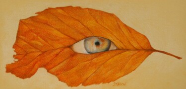 图画 标题为“Foeil” 由Sylvie Talon, 原创艺术品, 铅笔