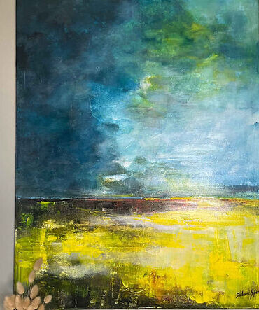 Peinture intitulée "Entre ciel et terre" par Sylvie Vandensteendam, Œuvre d'art originale, Acrylique
