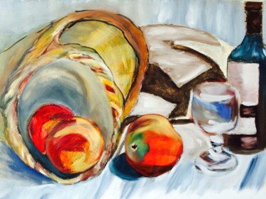 Malerei mit dem Titel "Miche de pain" von Sylvie Vedel, Original-Kunstwerk, Öl