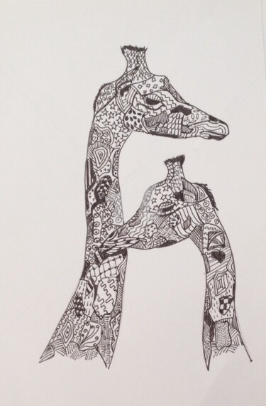 Peinture intitulée "Girafes" par Sbx, Œuvre d'art originale