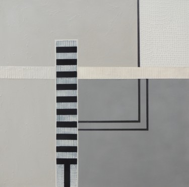 Painting titled "Linear construction…" by Sylvie Hamou, Original Artwork, Acrylic