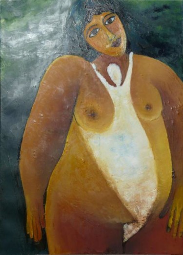 Pintura titulada "Gestation" por Sylviehebrard, Obra de arte original, Oleo