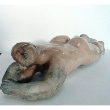Sculptuur getiteld "BAIGNEUSE CORAIL" door Sylviehebrard, Origineel Kunstwerk, Keramiek