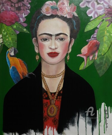 Peinture intitulée "Le rêve de Frida Ka…" par Sylvalavie, Œuvre d'art originale