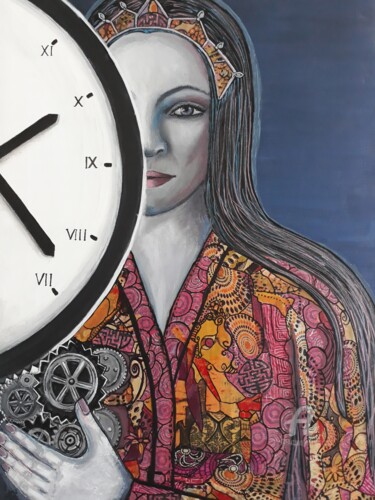 Peinture intitulée "La prêtresse du tem…" par Sylvalavie, Œuvre d'art originale, Acrylique