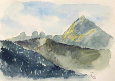 Peinture intitulée "Le Charvin" par Sylvie Pioli, Œuvre d'art originale, Aquarelle