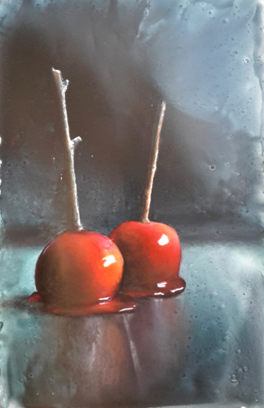 Peinture intitulée "Douceur de pommes d…" par Sylvie Pioli, Œuvre d'art originale, Aquarelle