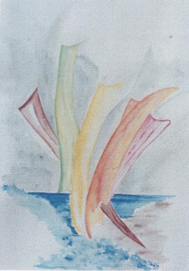 Malerei mit dem Titel "Vitalité" von Sylvie Prette, Original-Kunstwerk, Aquarell