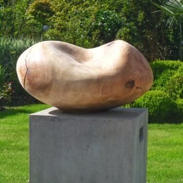 Skulptur mit dem Titel "Bean" von Sylvio Eisl, Original-Kunstwerk, Holz