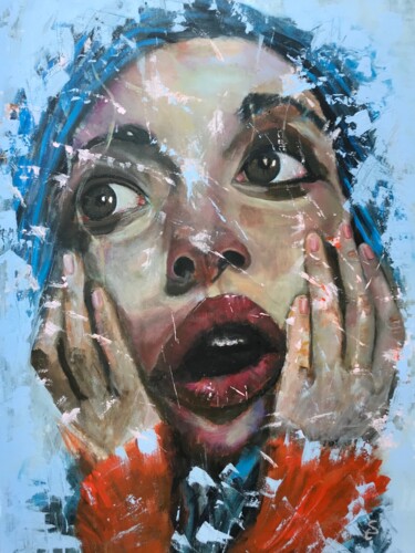 Картина под названием "The Specter of Fear" - Sylwia Claessen, Подлинное произведение искусства, Акрил