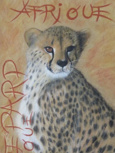 Peinture intitulée "Le guépard" par Symélia Art, Œuvre d'art originale, Pastel