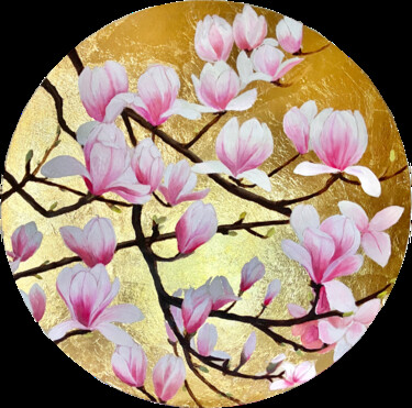 "Magnolias #5" başlıklı Tablo Syncope Mars tarafından, Orijinal sanat, Petrol