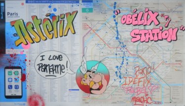 Painting titled "Obélix station" by Syr, Original Artwork, Spray paint