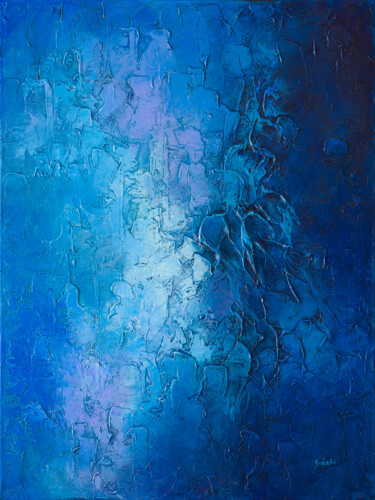 Painting titled "Blue composition I." by Szilvia Banki, Original Artwork, Acrylic Mounted on Wood Stretcher frame