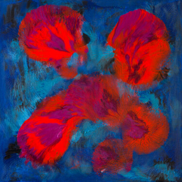 Schilderij getiteld "Abstract flower II." door Szilvia Banki, Origineel Kunstwerk, Acryl