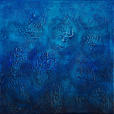 Painting titled "Undersea III." by Szilvia Banki, Original Artwork, Acrylic Mounted on Wood Stretcher frame
