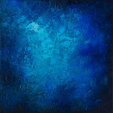 Painting titled "Blue ocean" by Szilvia Banki, Original Artwork, Acrylic Mounted on Wood Stretcher frame