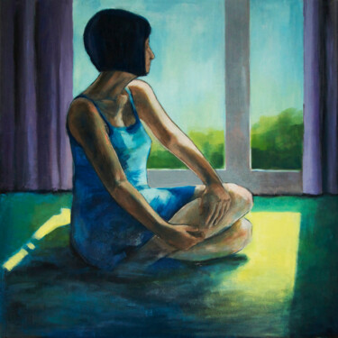 Painting titled "Silence" by Szilvia Banki, Original Artwork, Oil Mounted on Wood Stretcher frame