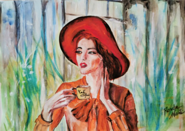 Картина под названием "CAFÉ SAFARI" - Renata Maroti, Подлинное произведение искусства, Темпера