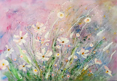 Pintura intitulada "COSMOS FLOWERS" por Renata Maroti, Obras de arte originais, Acrílico