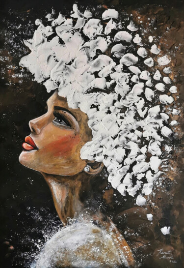 Painting titled "BLANCA ROSA" by Renata Maroti, Original Artwork, Acrylic