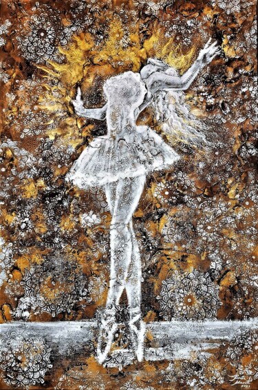 Painting titled "THE BALLERINA" by Renata Maroti, Original Artwork, Acrylic