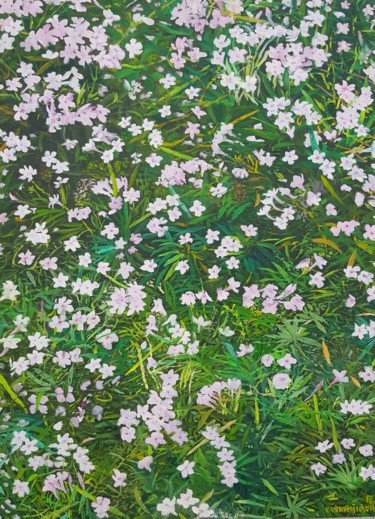 Ζωγραφική με τίτλο "White Oleander" από Tomislav Ivanišin, Αυθεντικά έργα τέχνης, Λάδι Τοποθετήθηκε στο Άλλος άκαμπτος πίνακ…