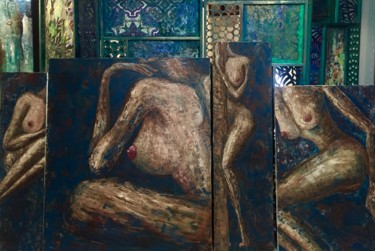 Pittura intitolato "Quattro nudi" da Tamar Janiashvili, Opera d'arte originale, Olio