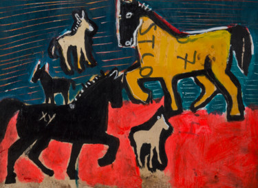 Peinture intitulée "Horse Parade (2011)" par T-Marie Nolan, Œuvre d'art originale